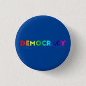 Democratie regenboog gradiënt typografie trots bla ronde button 3,2 cm (Voorkant)
