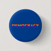 Democratie regenboog typografie lgbtq gay pride bl ronde button 3,2 cm (Voorkant)