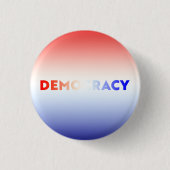 Democratie rood wit en blauw gradiënt patriottisch ronde button 3,2 cm (Voorkant)