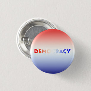 Democratie rood wit en blauw gradiënt patriottisch ronde button 3,2 cm