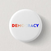 Democratie rood wit en blauw gradiënt typografie ronde button 3,2 cm (Voorkant)