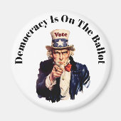 Democratie staat op de stemlijst 2024 magneet (Voorkant)