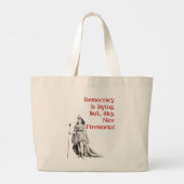 Democratie Sterft Grote Tote Bag (Achterkant)