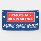 Democratie sterft in stilte spandoek (Horizontaal)