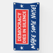 Democratie sterft in stilte spandoek (Verticaal)