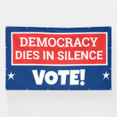 Democratie sterft in stilte spandoek (Horizontaal)