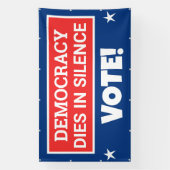 Democratie sterft in stilte spandoek (Verticaal)