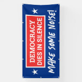 Democratie sterft in stilte spandoek (Verticaal)