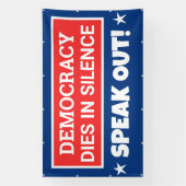 Democratie sterft in stilte spandoek (Verticaal)