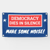 Democratie sterft in stilte spandoek (Horizontaal)