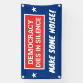 Democratie sterft in stilte spandoek (Verticaal)