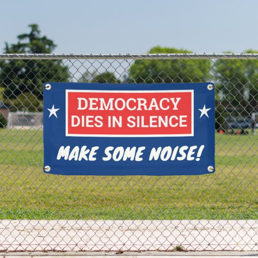 Democratie sterft in stilte spandoek (Insitu)
