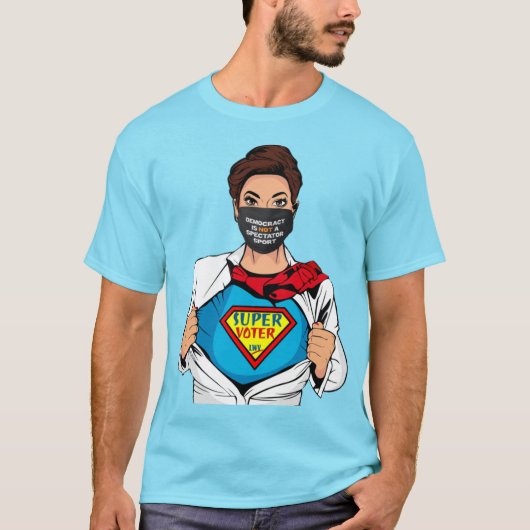 Democratie - Super Voter T-Shirt (Voorkant)