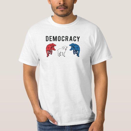 Democratie Twee Wolven en een Lamb T-shirt (Voorkant)