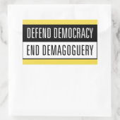 Democratie verdedigen / Demagogie beëindigen Stick Rechthoekige Sticker (Tas)