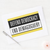 Democratie verdedigen / Demagogie beëindigen Stick Rechthoekige Sticker (Envelop)