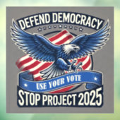 Democratie verdedigen, stop project 2025 raamsticker (Vel 3)