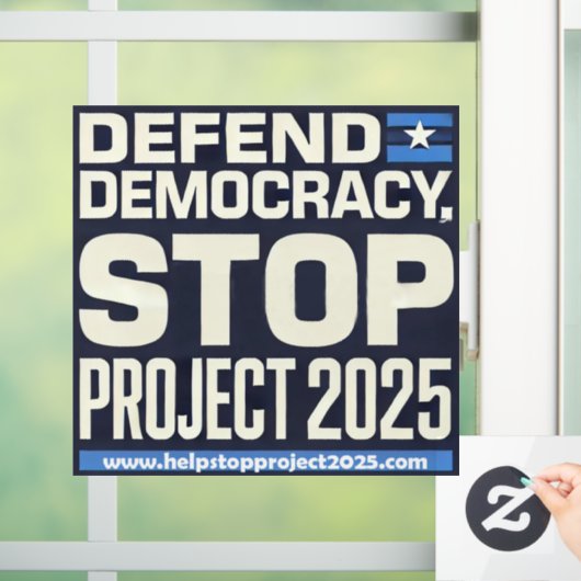 Democratie verdedigen, stop Project 2025 Raamsticker (Huis)