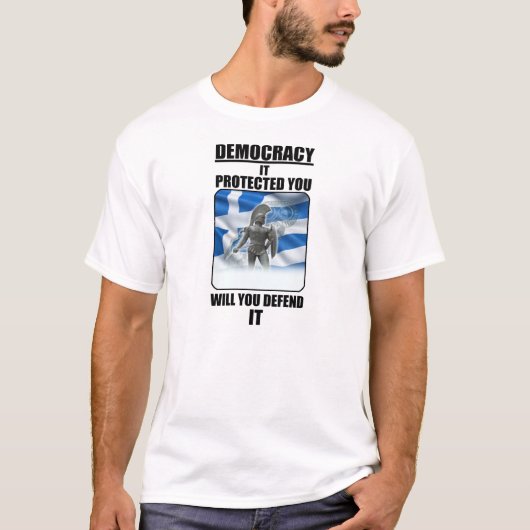 Democratie verdedigen t-shirt (Voorkant)