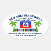 Democratie verdedigen - Wit Ovale Sticker (Voorkant)