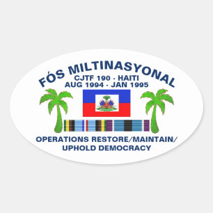 Democratie verdedigen - Wit Ovale Sticker