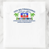 Democratie verdedigen - Wit Ovale Sticker (Tas)