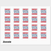 Democratie vereist moed | Rood Blauw | Vierkante Sticker (Vel)