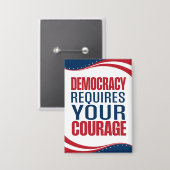 Democratie vereist moed | Vlag | Button (Voorkant / Achterkant)