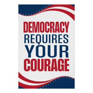 Democratie vereist moed   Vlag   Perfect Poster