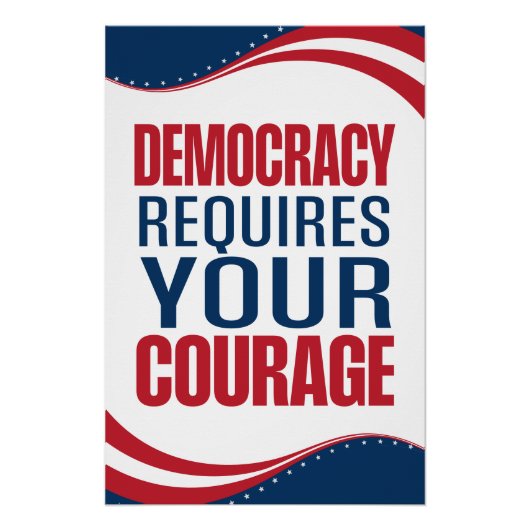 Democratie vereist moed | Vlag | Perfect Poster (Voorkant)