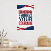 Democratie vereist moed | Vlag | Poster (Keuken)