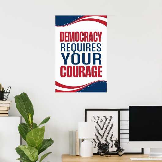 Democratie vereist moed | Vlag | Poster (Thuiskantoor)