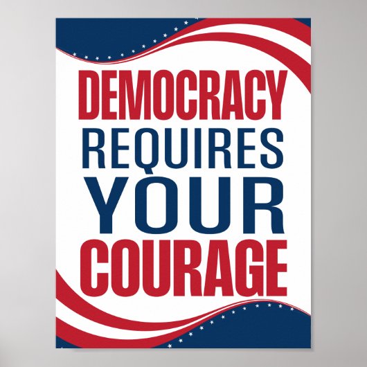 Democratie vereist moed | Vlag | Poster (Voorkant)