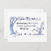 Democratie voor iedereen briefkaart (Voorkant / Achterkant)