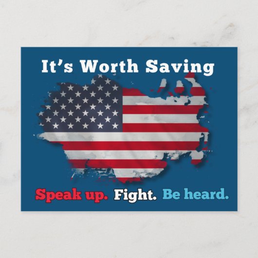 Democratie VS: het is de moeite waard om te redden Briefkaart (Voorkant)