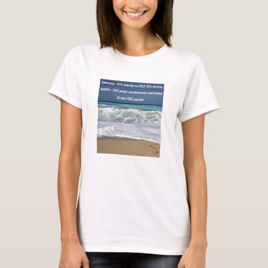 Democratie vs Republiek (licht) T-shirt (Voorkant)