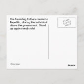 Democratie, wie heeft die nodig? briefkaart (Achterkant)