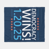 Democratie wint Kamala Harris 1.20.25 Fleece Deken (Voorkant (Horizontaal))