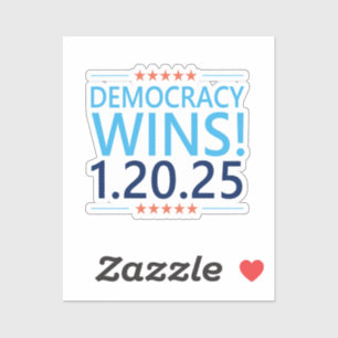Democratie wint Kamala Harris 1.20.25 Sticker