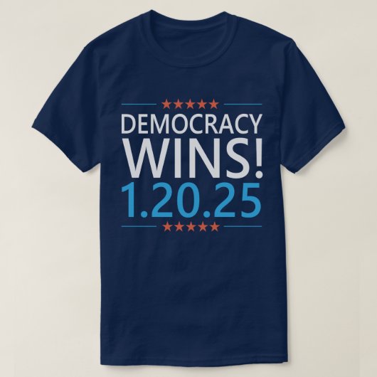 Democratie wint Kamala Harris 1.20.25 T-shirt (Design voorkant)