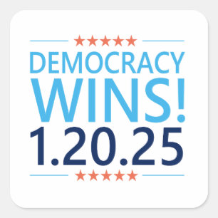 Democratie wint Kamala Harris 1.20.25 Vierkante Sticker