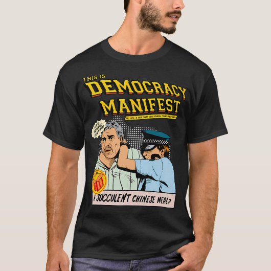 Democratiemanifest - retro t-shirt (Voorkant)