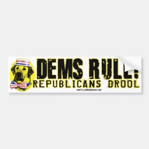 Democratisch artikel. Republikeinen Drool Bumperst Bumpersticker