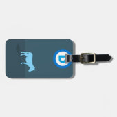 Democratisch Bagagelabel met lederen riem (Voorkant horizontaal)