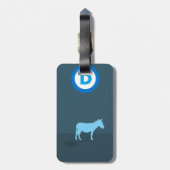 Democratisch Bagagelabel met lederen riem (Achterkant verticaal)