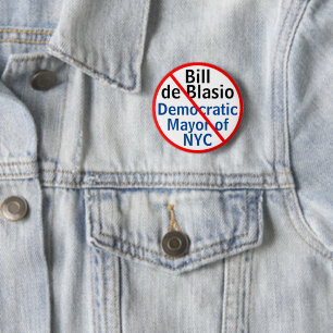 Democratisch burgemeester de Blasio New York City Ronde Button 5,7 Cm