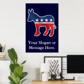 Democratisch Donkey Custom Poster (Thuiskantoor)