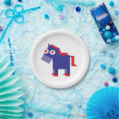 Democratisch Donkey Papieren Bordje (Feest)