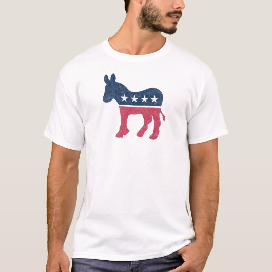 Democratisch Donkey-Vintage vernederd T-shirt (Voorkant)