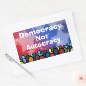 Democratisch en geen autocratie rechthoekige sticker (Envelop)